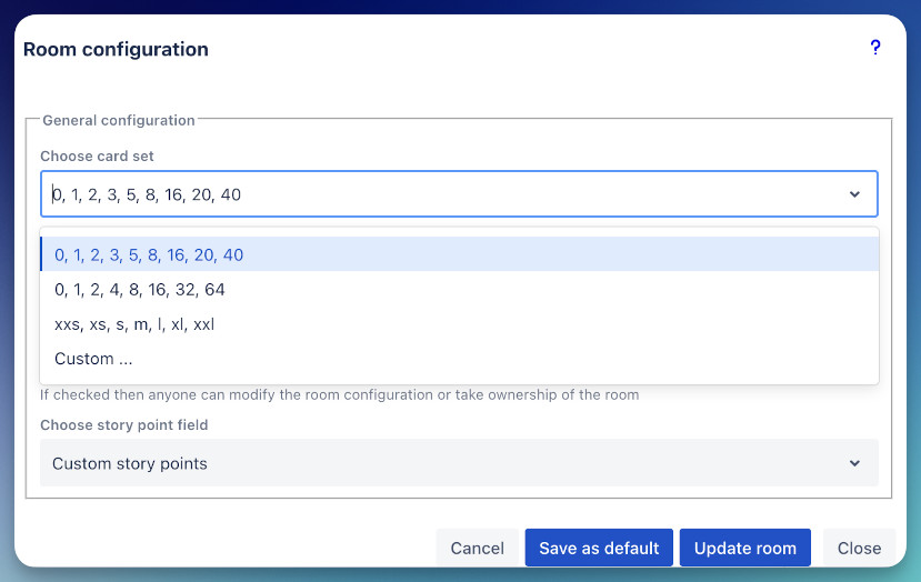 All configuration features for refinement voting room view